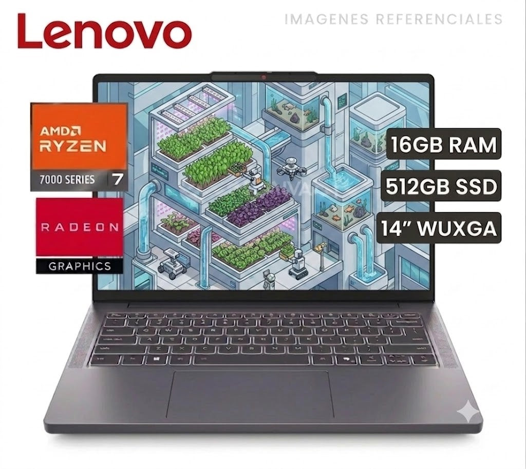 LAPTOP LENOVO SLIM 3 RYZEN 7 7735HS RAM 16GB DISCO 512GB SSD 14" OLED WUXGA WINDOWS 11