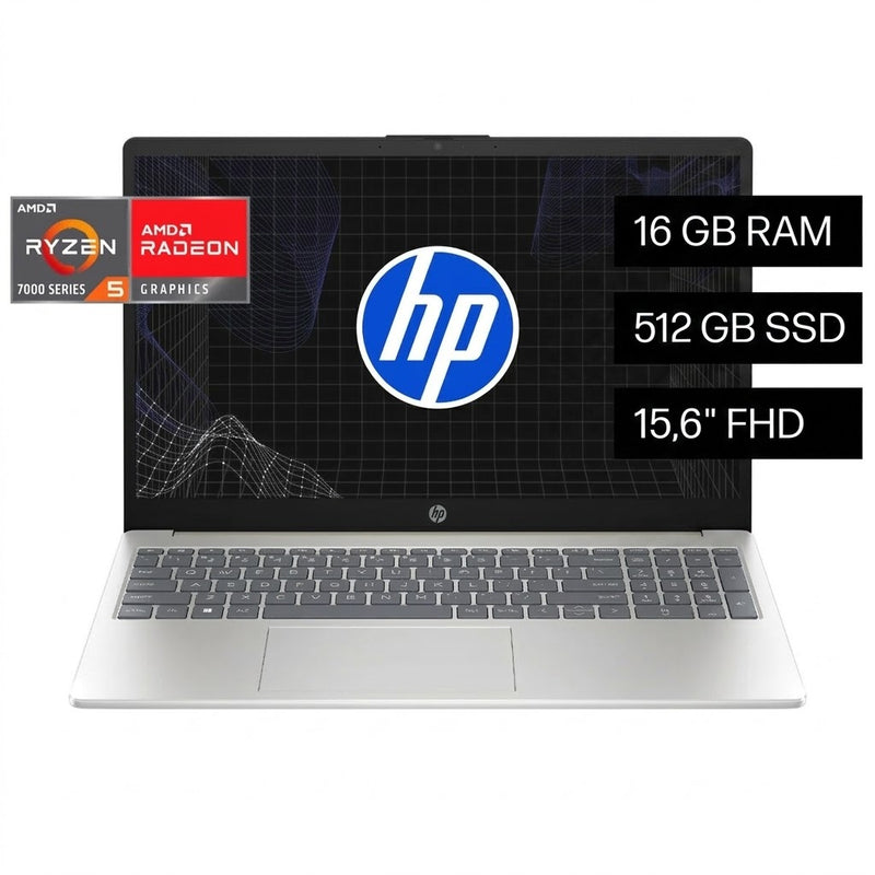 Laptop HP 15-FC0257LA AMD Ryzen 5 7520U RAM 16GB Disco 512GB SSD 15.6
