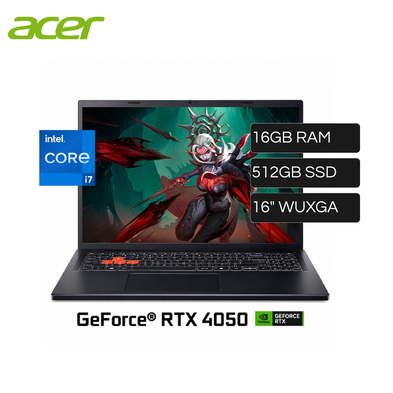 Laptop ACER Nitro Lite NL16-71G-75KS Intel Core I7 13620H RAM 16GB Disco 512GB SSD Video Nvidia RTX 4050 6GB 16