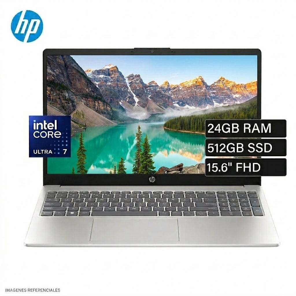 LAPTOP HP 15-FD2373LA INTEL ULTRA 7 255U RAM 24GB DISCO 512GB SSD 15.6" FHD WINDOWS 11