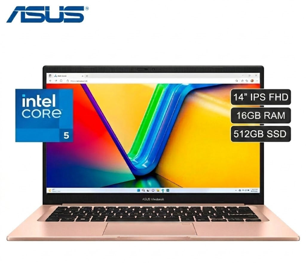 LAPTOP ASUS VIVOBOOK X1404VA-EB1764 INTEL CORE 5 120U RAM 16GB DISCO 512GB SSD 14" FHD FreeDos