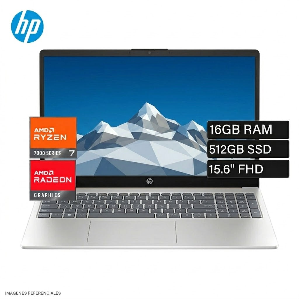 LAPTOP HP 15-FC0275LA AMD RYZEN 7 7730U RAM 16GB DISCO 512GB SSD 15.6" FHD FreeDos