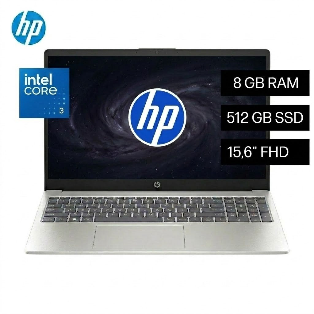 LAPTOP HP 15-FD0331LA INTEL CORE 3 100U RAM 8GB DISCO 512GB SSD 15.6" FHD WINDOWS 11