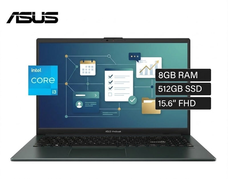 LAPTOP ASUS VIVOBOOK E1504GA INTEL CORE I3 N305 RAM 8GB DISCO 512GB SSD 15.6