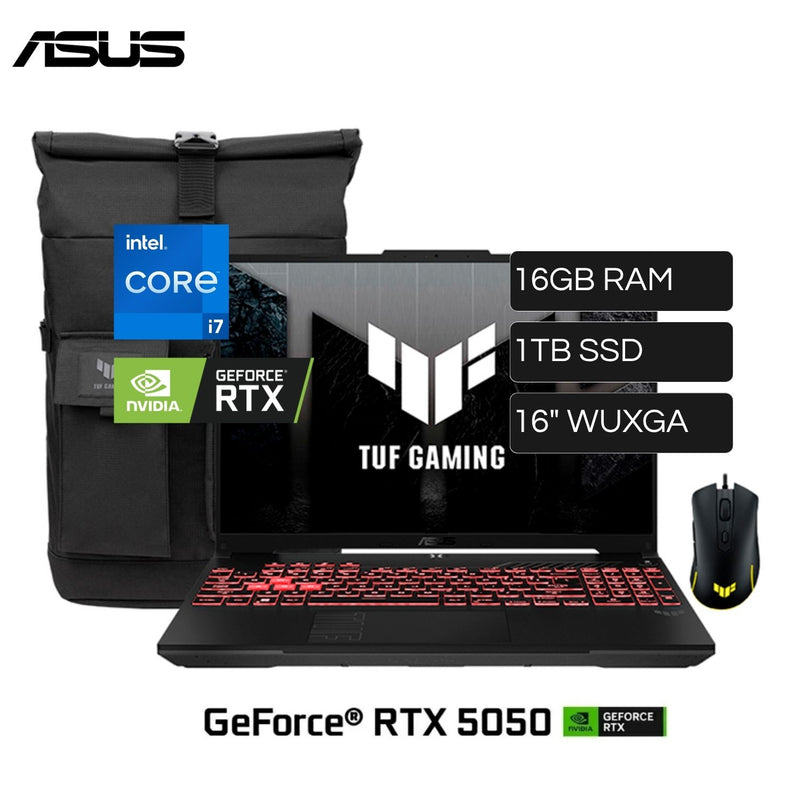 Laptop ASUS Tuf Gaming F16 FX608JHR-RV169 Intel Core I7 14650HX RAM 16GB Disco 1TB SSD Video Nvidia RTX 5050 8GB 16