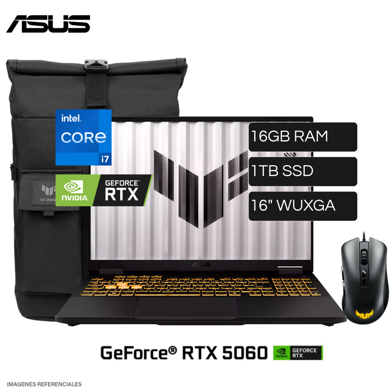 Laptop ASUS Tuf Gaming F16 90NR0NB1-M00AR0 Intel core I7 15650HX RAM 16GB Disco 1TB SSD Video Nvidia RTX 5060 8GB 16