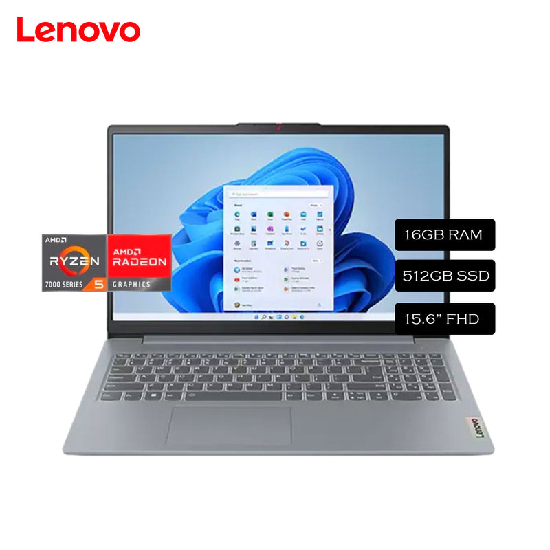 Laptop Lenovo Slim 3 Amd Ryzen 5 7520U RAM 16GB Disco 512gb SSD 15.6