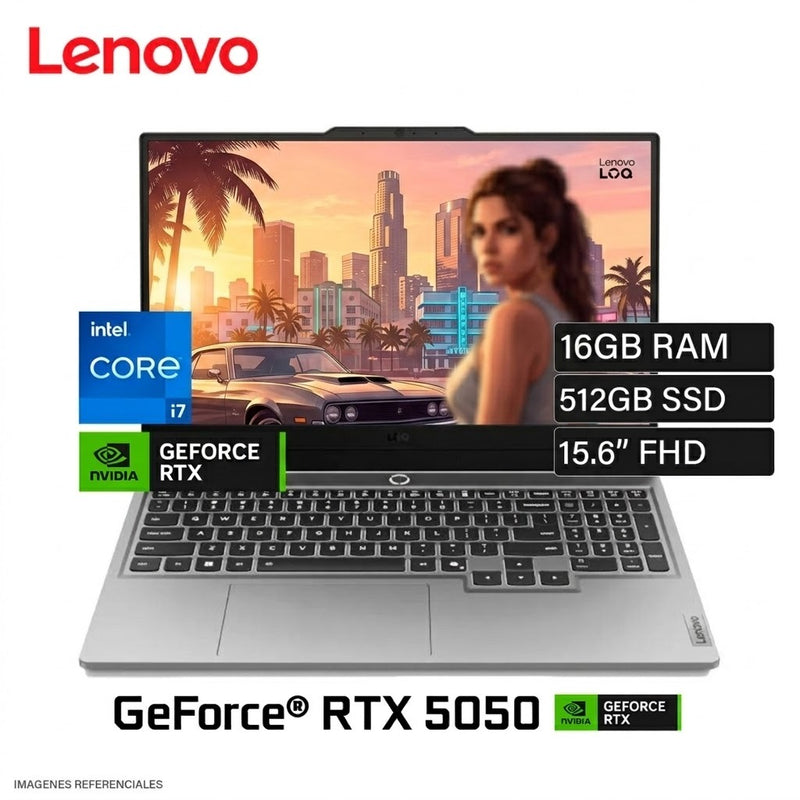 LAPTOP LENOVO LOQ 15IRX10 INTEL CORE I7 13700HX RAM 16GB DISCO 512GB SSD VIDEO NVIDIA RTX 5050 8GB 15.6