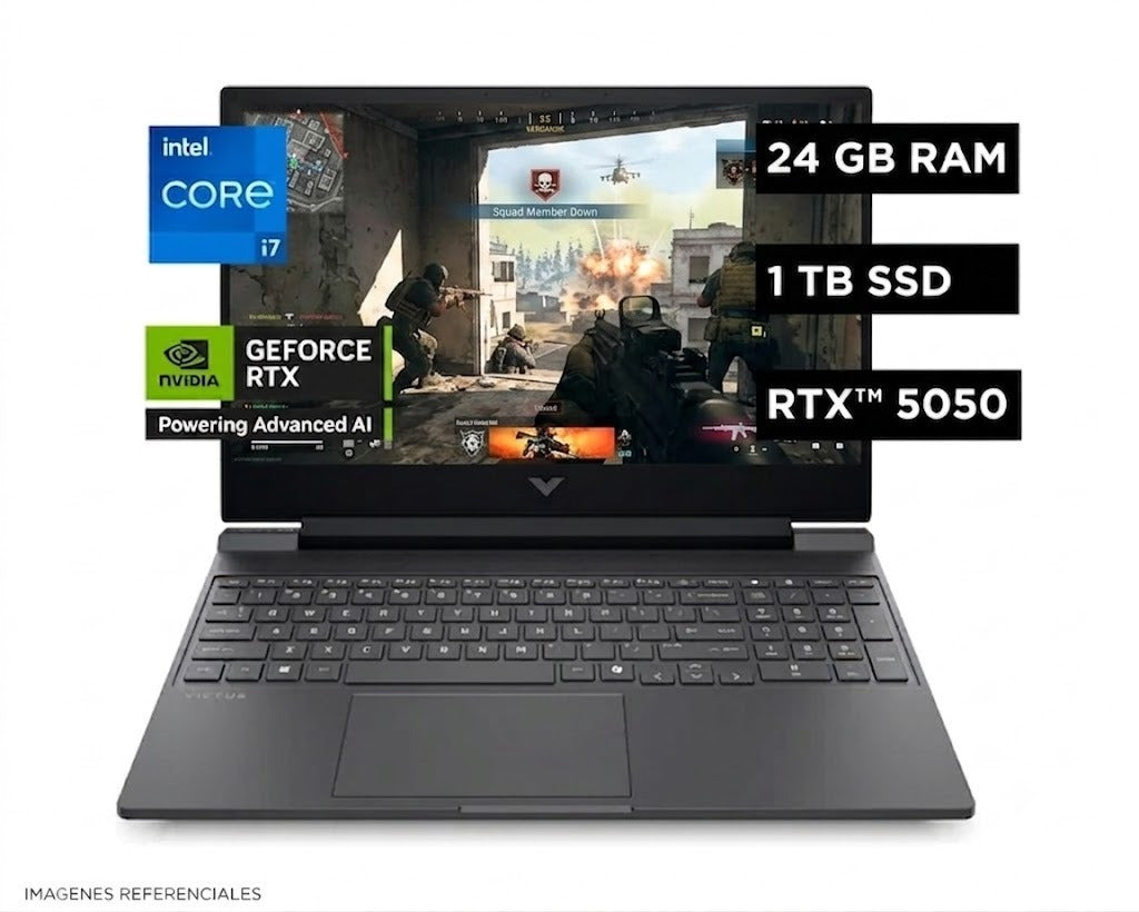 LAPTOP HP VICTUS 15-FA2029LA INTEL CORE I7 13620H RAM 24GB DISCO 1TB SSD VIDEO NVIDIA RTX 5050 8GB 15.6" FHD WINDOWS 11