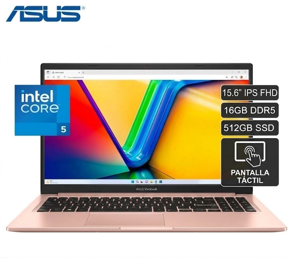 LAPTOP ASUS VIVOBOOK X1504VA-E84465 INTEL CORE 5 120U RAM 24GB DISCO 512GB SSD 15.6" FHD TOUCH FreeDos